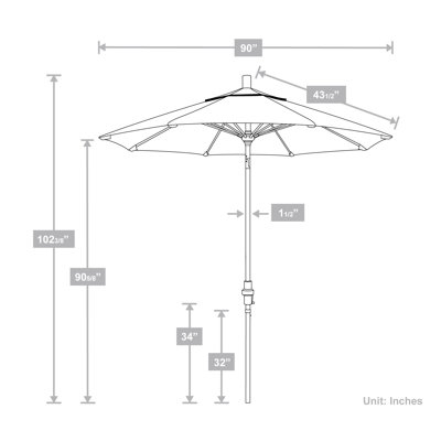 Parasol de marché 90 po Sunbrella