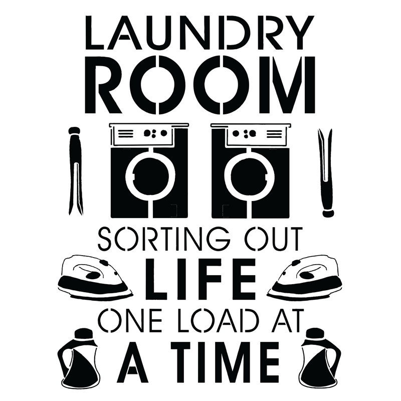 Laundry Room I - Textual Art Print, 91cm H x 61cm W, Wrapped Canvas