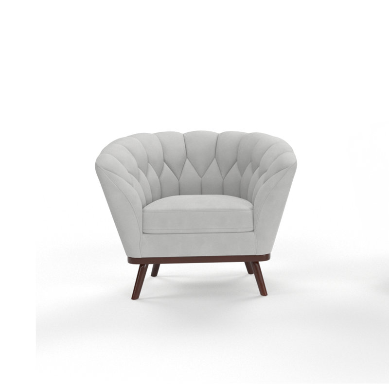 Fauteuil d'appoint rembourré Verduzco, gris clair