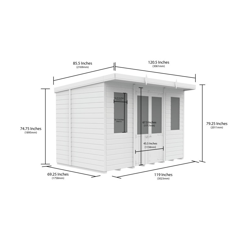 10ft x 6ft Pent Summer House