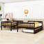 Lit superposé simple en bois avec lit gigogne Keyonah, échelle convertible et garde-corps Keyonah-1570004191