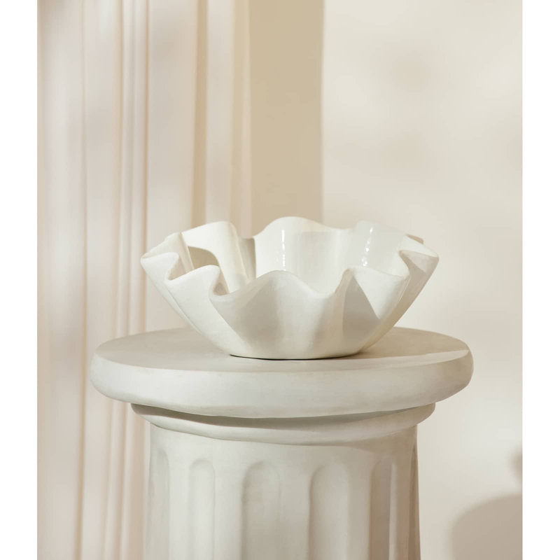 Ruffle Ceramic Decorative Bowl, Medium