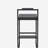 Upholstered Velvet Bar Stools Modern Dining Stools (Black & Gray, Set of 2)-1196671890-1196671891