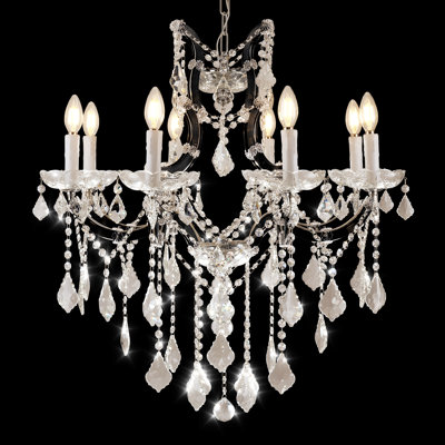 Lustre en cristal de style bougie Keagyn
