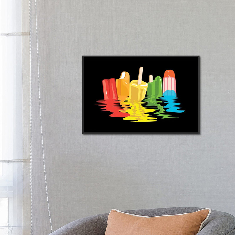 " Melted Summer Dreams " by Rachel Caldwell, 18" H x 26" W x 1.5" D, Black Framed Canvas, No Matte