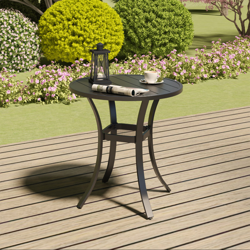 Table de salle à manger d'extérieur, H 28 po x l 27,5 po x P 27,5 po