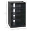 Cabinet multimédia à 5 niveaux avec tablettes réglables à 3 niveaux, portes en verre trempé et gestion des câbles, patiné
