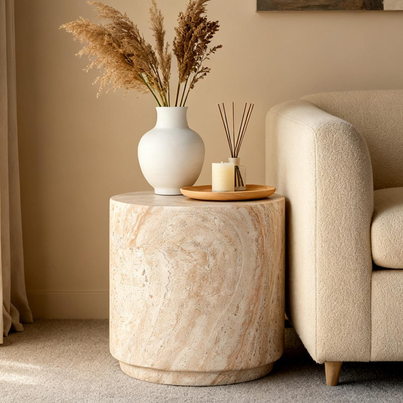 Cylindrical MGO Side Table