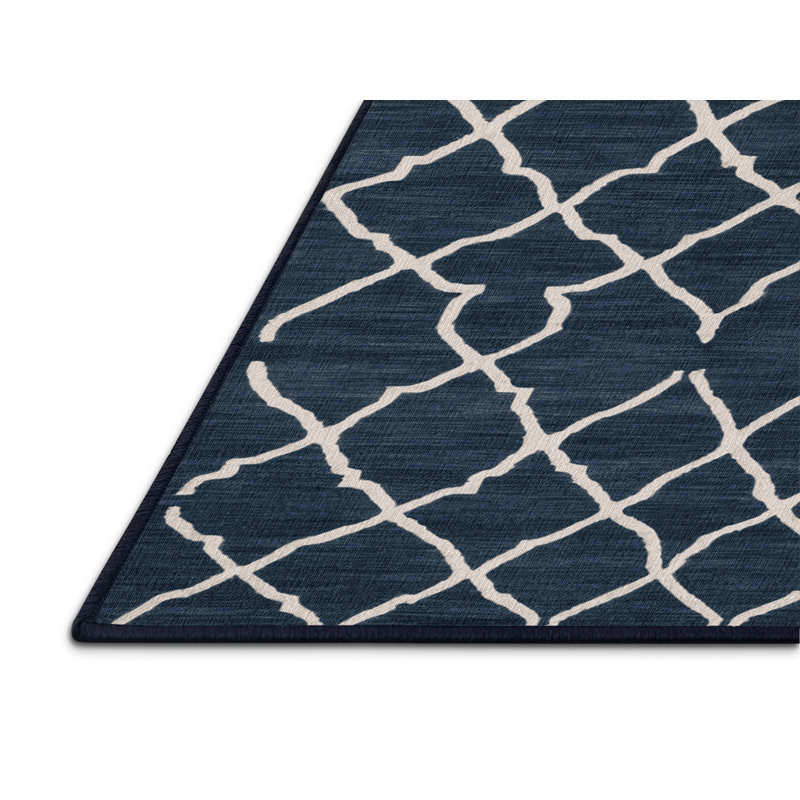 Tapis gris en treillis lavable à la machine, Carré 3 pi