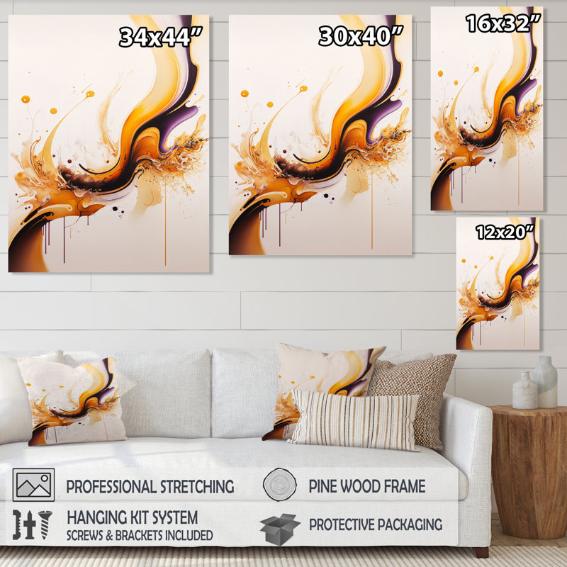 «White and Gold Fusion III», impression sur toile, H 20 po x l 12 po x P 1 po, Toile tendue