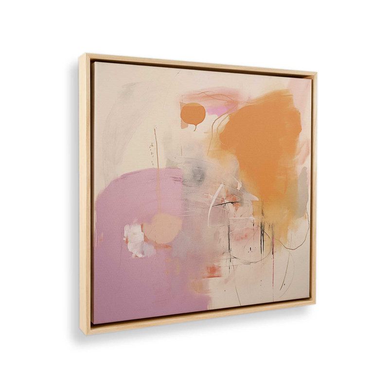 Impression sur toile 12 "x 12" Cotton Candy Delight v1 dans un cadre blanc, Cadre américain en érable flottant