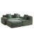 114" Corduroy Upholstered Sectional Sofa with Throw Pillows-120853856