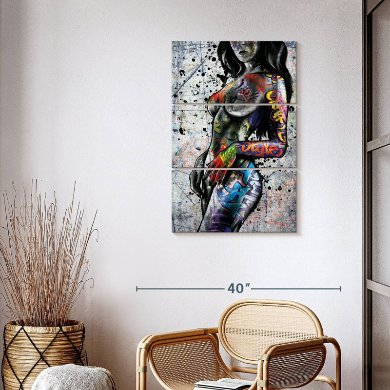 Impression sur toile Urban Body Art, H 38 po x l 24 po x P 1,25 po