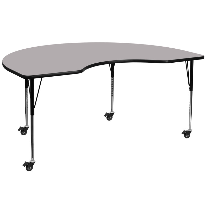 Table d'activité à hauteur ajustable Goddard, P 48 po x l 72 po x H 22,25 po à 30,25 po, Plateau gris / cadre noir