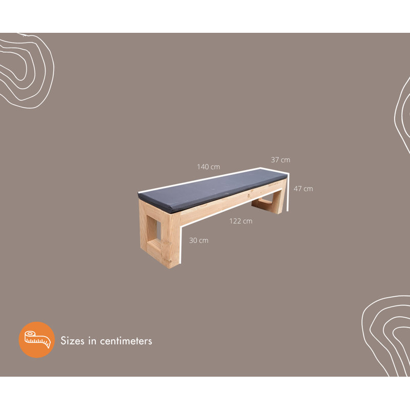 Pisinemo Manufactured Wood Garden Bench, 50 cm H x 140 cm W x 38 cm D