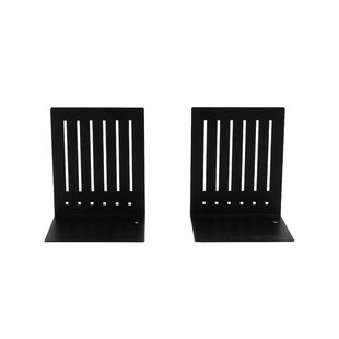 Decorative Bookends for Shelves, Book Holders with Black Metal Wire Basket  Pen Cup and Office Supplies Storage Baskets, 1-Pair