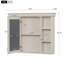 Meuble-lavabo 36 po avec armoire à pharmacie Wagstaff, 4 tiroirs, structure en bois massif, tablette ajustable avec miroir moderne, lavabo en céramique, lavabo pré-percé, peinture imperméable, poignée argentée, rangement supplémentaire pour beige-121074185