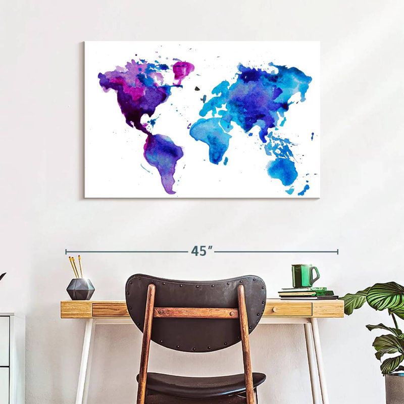 Carte du monde Aliaz Cool Hues, H 26 po x l 39 po