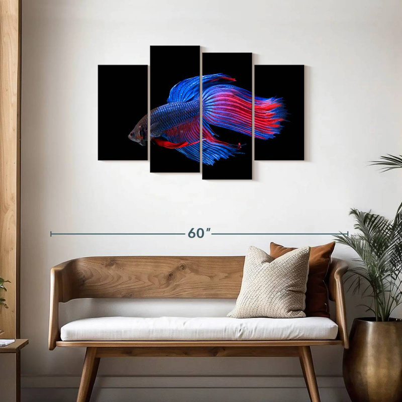 Brampt Glowing Betta Fish, 27" H x 43" W