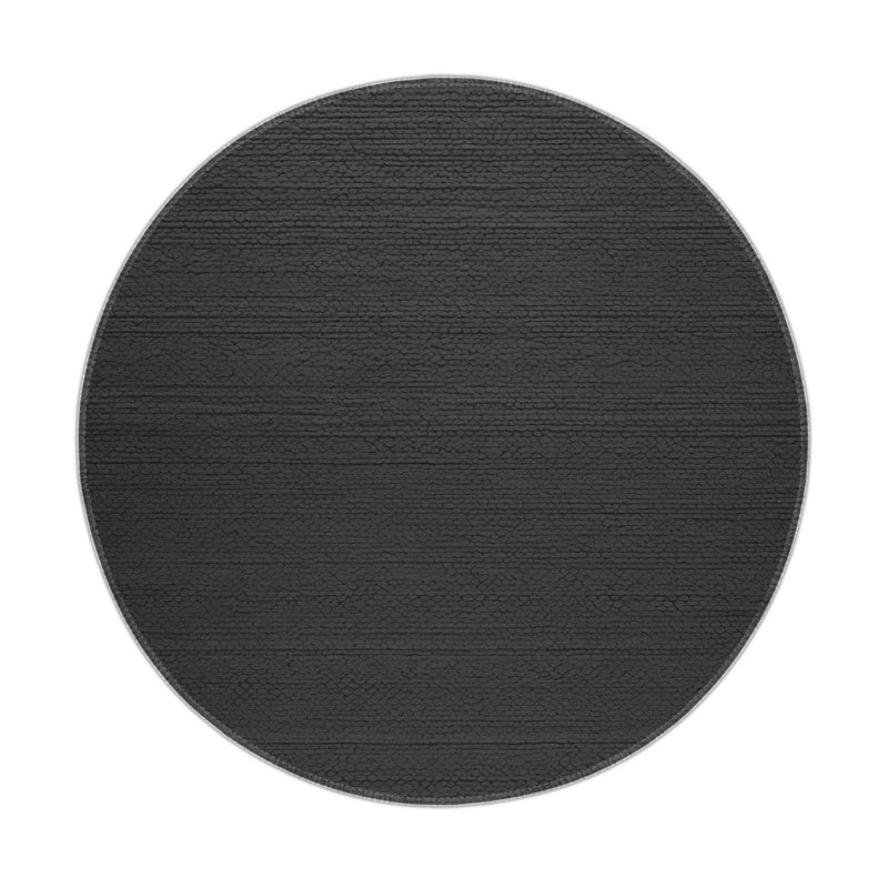 Solid Brown Indoor and Outdoor Area Rug, Round 5'