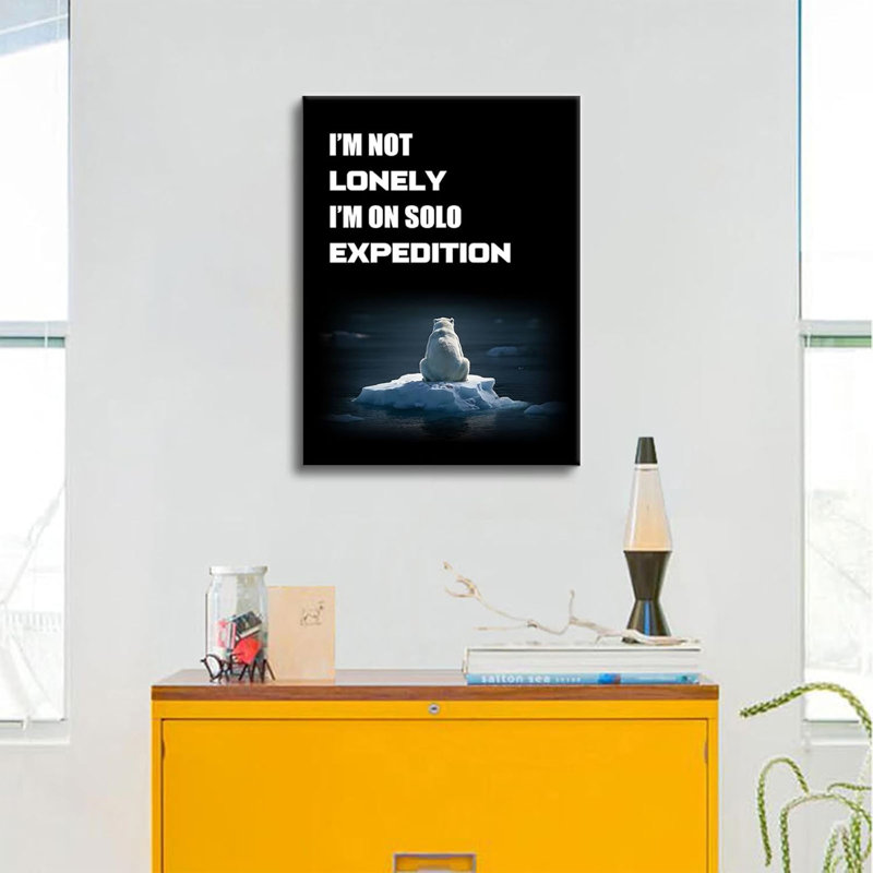 Art inspirant sur toile, affiches de motivation «I’M Not Lonely», impression sur toile, citations inspirantes, peinture sur toile, bureau, décoration murale, salon, encadré [H 18 po x l 24 po]