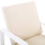 Outdoor Lounge Chair With Beige Cushion And White Wood - Ideal For Poolside Or Fire Pit Reading Relaxing-754835628