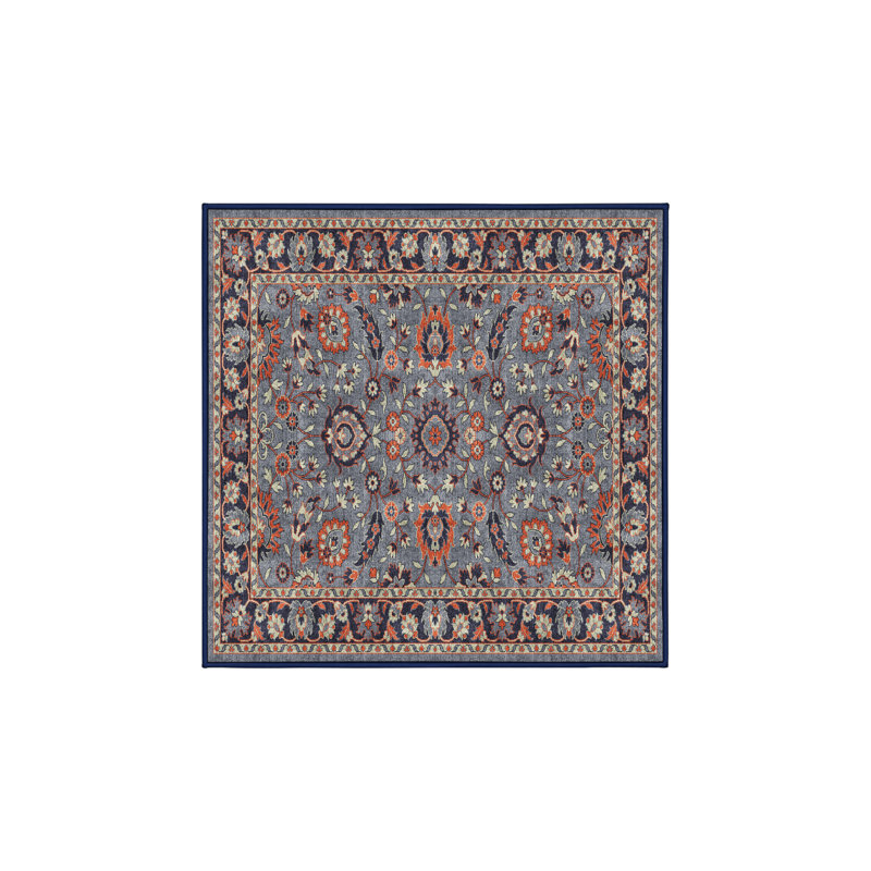 Flam Washable Oriental Indoor Rug, Square 7'