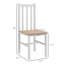 4 chaises de salle à manger, dossier à lattes blanches - pin, capacité de poids de 264 lb, polyvalente pour de multiples occasions, assise peu encombrante en bois de pin sans accoudoirs, espace de vie idéal