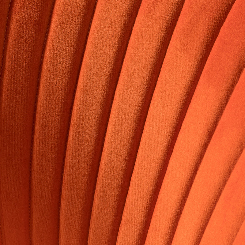 Fauteuil d'appoint en velours Leona avec pieds en métal, Velours orange