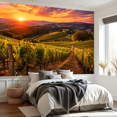 Papier peint adhésif auto-adhésif Vineyard Sunset