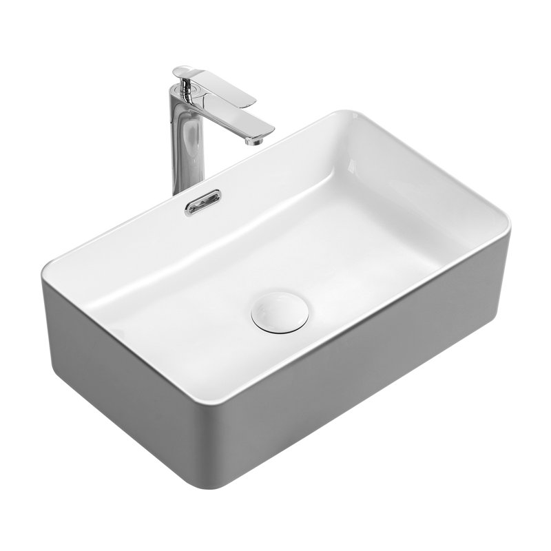 HOROW Neidlinger Ceramic Rectangular Sink with Overflow, 14cm H x 56cm L x 31.5cm W
