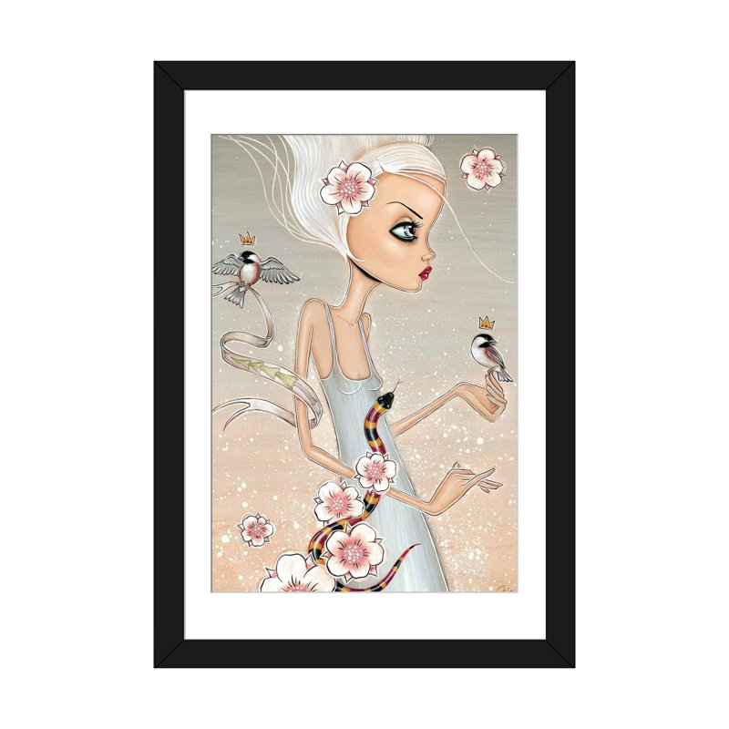 «Coral», impression sur toile, H 24 po x l 16 po x P 1 po, Papier d'art encadré noir, Blanc