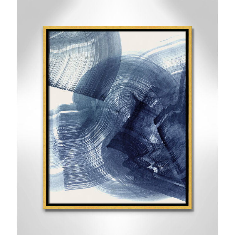 Indigo Crescendo I, impression par , H 21,5 po x l 17,5 po, Flotteur doré