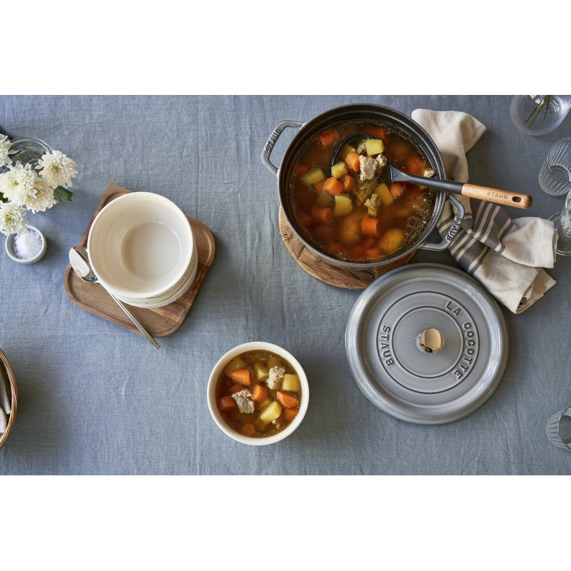 La Cocotte Cast Iron Round Cocotte, Graphite Gray, 4 quarts