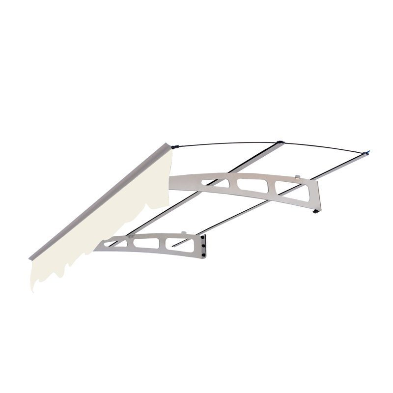 Auvent de porte 5934W, auvent en polycarbonate transparent, supports, résilience à la température, espace de loisirs extérieur 5934W - Structure rouille, parasol pour espaces