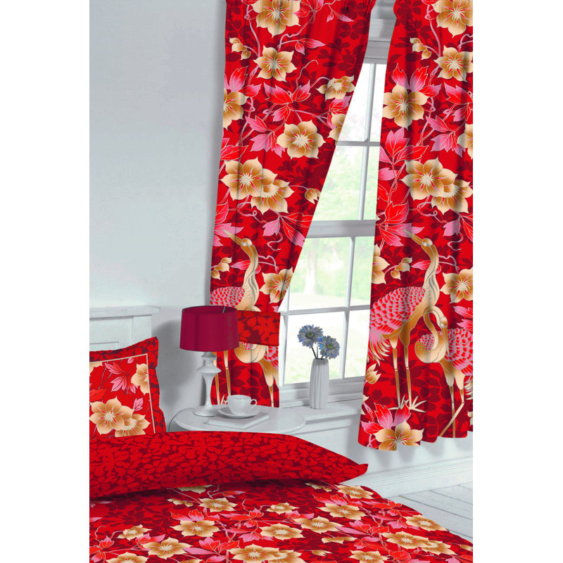 HERON Braedawn Pencil Pleat Sheer Curtains, 167 W x 137 D cm, Red/Brown