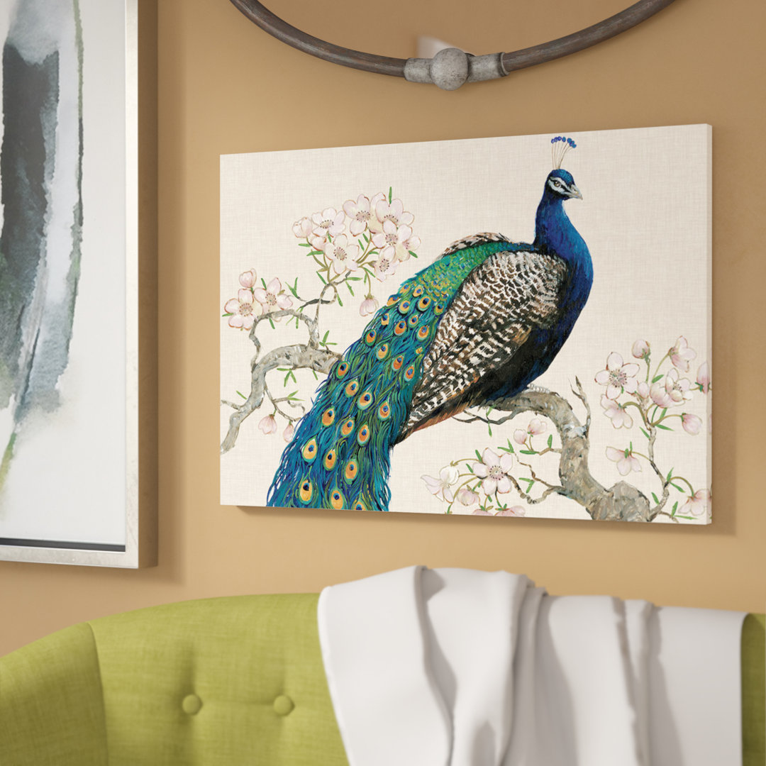 " Peacock & Blossoms I " by Timothy O' Toole East Urban Home Mat 