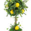 Topiaire de citron artificiel dans un vase à piédestal décoratif