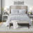 Luxurious Faux Fur Bedding Sets, Grey Polyester Comforter With Hypoallergenic Filling