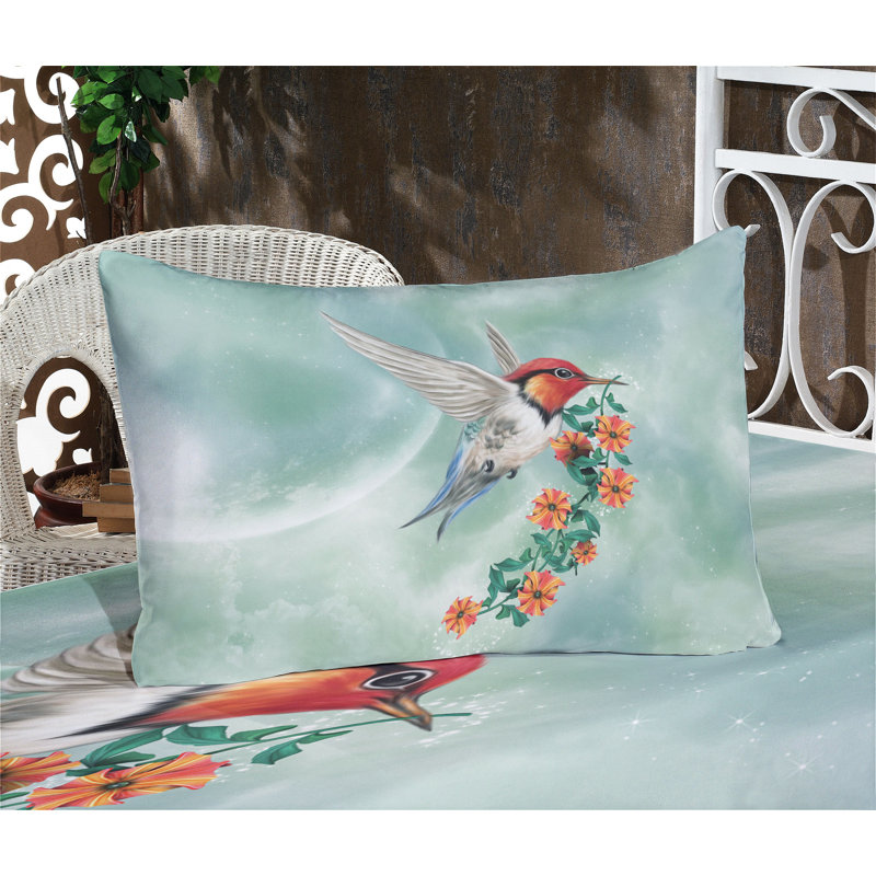 Drap-housse et coussin décoratif Ambesonne, Ensemble de draps pour lit simple + deux taies d'o