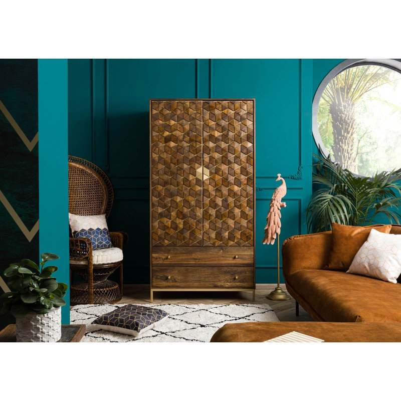 Solid Wood Wardrobe, Oiled brown