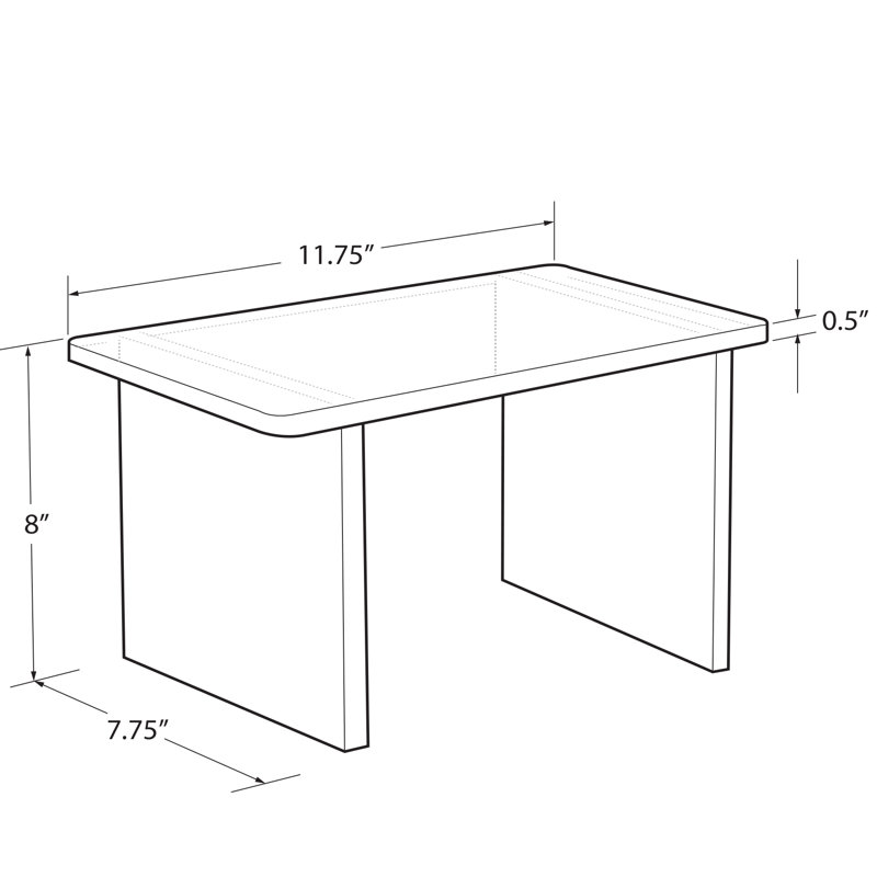 Acrylique transparent l 11,75 po x P 7,75 po x H 8 po H 1/2 po avec rehausse de luxe