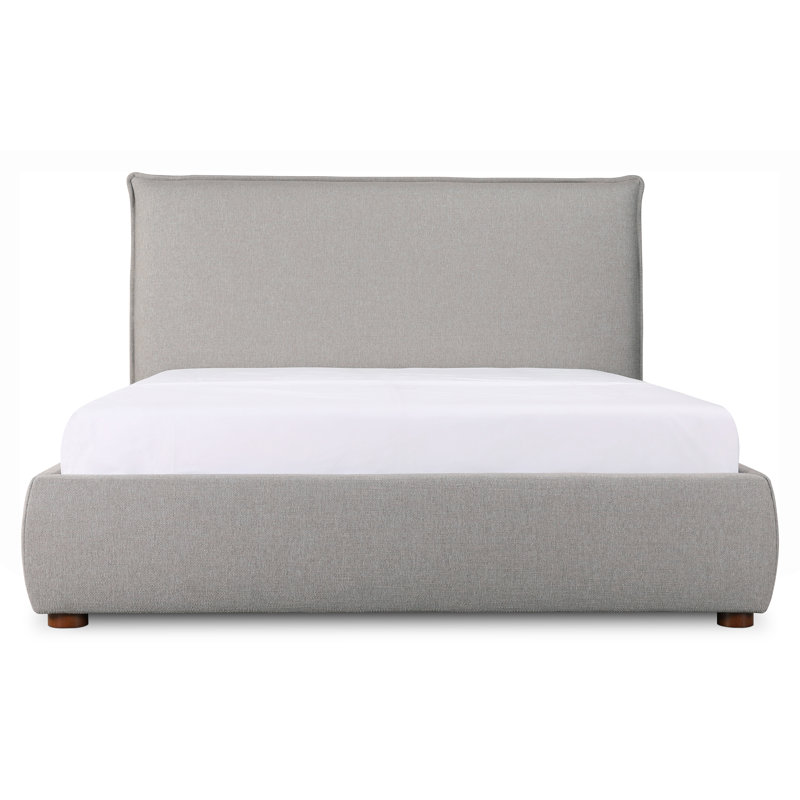 Lit plateforme tapissier Timothy, Très grand, Gris tressage de panier, 45.5
