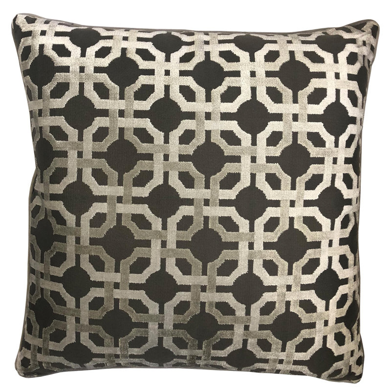 Martina Square Pillow Cover & Insert, Gray