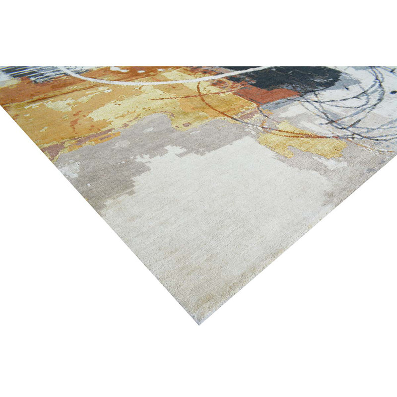 Wool Abstract Area Rug, Rectangle 5' x 8'