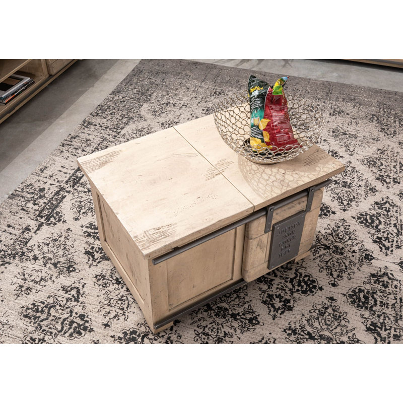 Railway Solid Wood 2 - Drawer Chest of Drawers, Whitewash Lacquered
