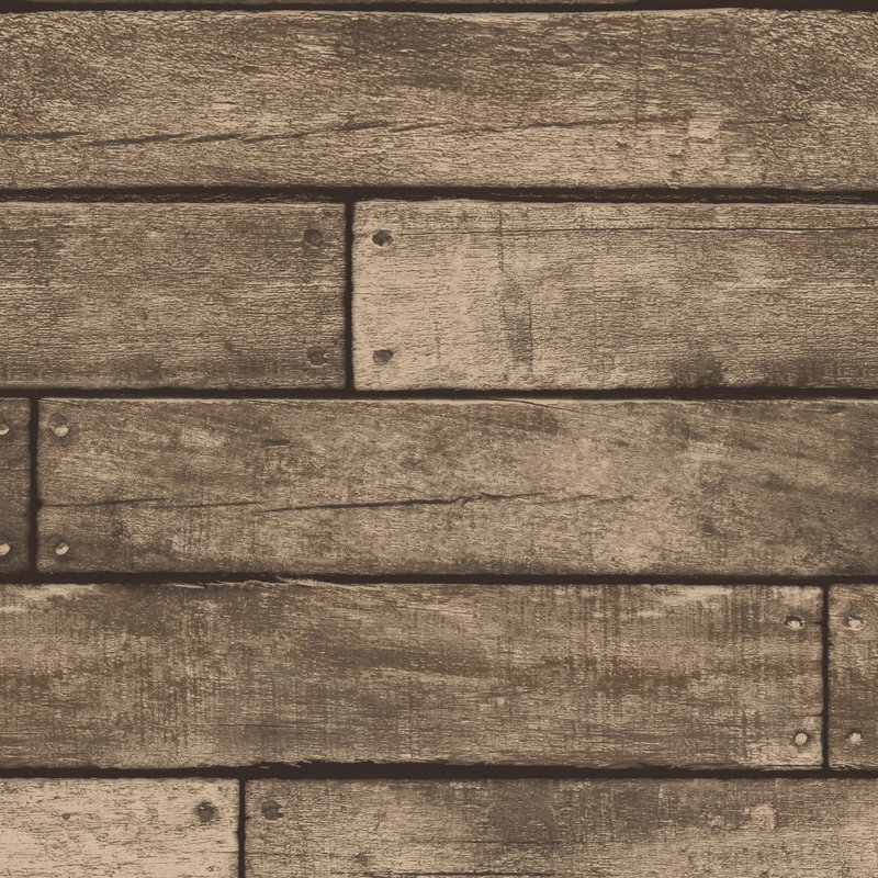 Distinctive Wooden Plank Sidewall 10m x 52cm Wallpaper Roll, Gold