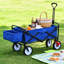 Wagon pliant bleu pour le jardin, le magasinage et la plage