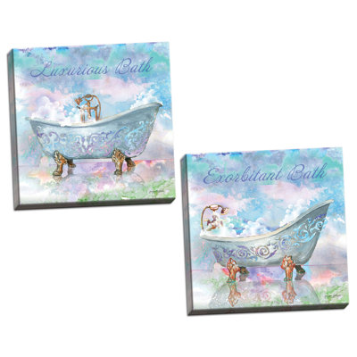 «Luxury Bath Motif I and II» par Gregory Gorham, ensemble de 2 reproductions d'impressions