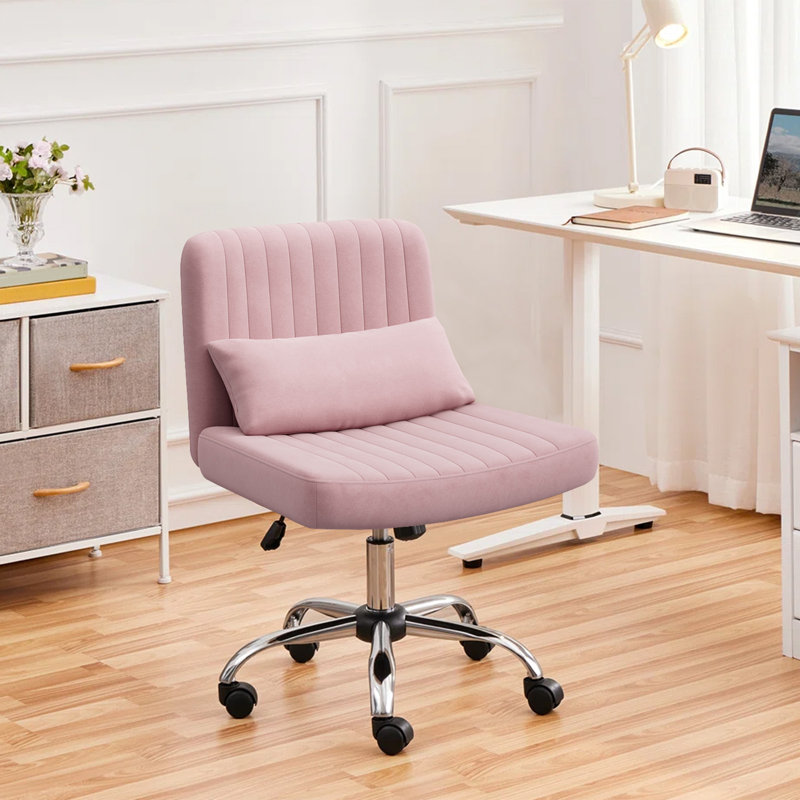 Canora Grey Velvet Criss Cross Chair, Pink